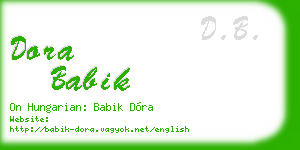 dora babik business card
